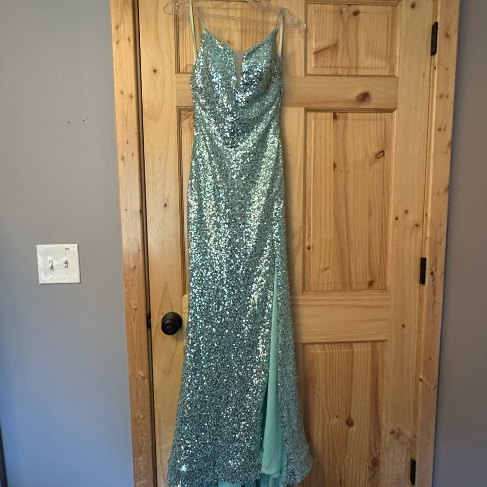 Madison James Elegant Mint Gown